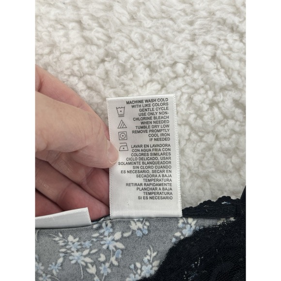 VTG Y2K No Boundaries Women's Camisole Size Large Black Floral Fairy Whimsigoth - Picture 5 of 6